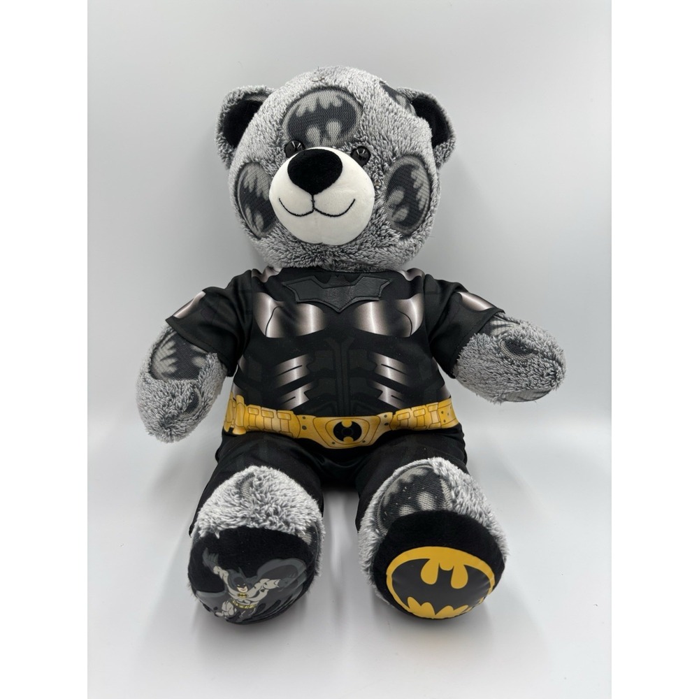 Build A Bear Workshop‎ BABW Batman Bear Plush Black/Gray  w/ Outfit RETIRED 18"